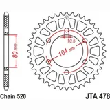 JT SPROCKETS Aluminium Ultraleichtes selbstreinigendes Kettenrad 478-520 für Kawasaki NINJAZX-6RABS
