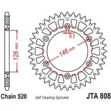 JT SPROCKETS Aluminium Ultra-Light Self-Cleaning Rear Sprocket 808 - 520 for Suzuki RM125, RMX250, RMX450 JTA808.50BLK