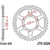 JT SPROCKETS Kettenrad 41 Zähne Stahl Standard 520 Pitch Typ 2020