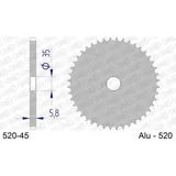 AFAM Aluminium Ultra-Light Hard Anodized hinteres Ritzel 17404 - 520 520-45
