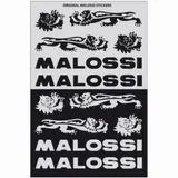 Malossi Aufkleber-Blätter schwarz/silber 3 Stück