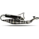 YASUNI Carrera 10 Full Exhaust System Schwarz - Minarelli Horizontal für Yamaha, Aprilia, MBK