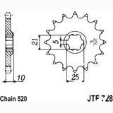 Zahnrad Ritzel 16Z Teilung 520 JTF72816