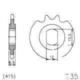 Zahnrad Ritzel 12Z Teilung 415