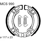 Brake shoes rear with springs trw luc MCS990