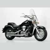 Double Groove Komplettanlage mit Kat - silber Auspuff für: KAWASAKI VN 900 Custom VN900C, VN 900 Classic VN900B
