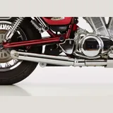 Cromo Line 1 Schalldämpfer rechts, 1 Schalldämpfer links - silber Auspuff für: SUZUKI VS 1400 Intruder VX51L