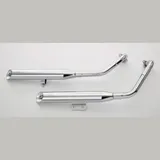 Cromo Line 2 silencers right side incl. 2 manifolds - silver for: KAWASAKI VN 800 Classic VN800A/B, VN 800 VN800A/A
