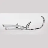 Cromo Line 2 silencers right side incl. 2 manifolds - silver for: YAMAHA XV535 Virago 3BR/T, XV535 Virago 4MC