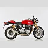 Retro Slip on Ersatzdämpfer - silber Auspuff für: TRIUMPH Speed Twin 1200 DD01, Thruxton DE01