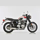 Retro Classic Slip on Ersatzdämpfer - silber Auspuff für: TRIUMPH Bonneville T100 DB01, Bonneville T100 Black DB01