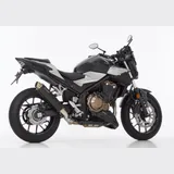 SRC 4 Slip on Ersatzdämpfer - schwarz Auspuff für: HONDA CBR500R PC44, CB500F PC45