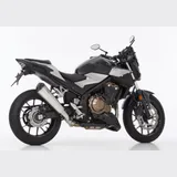 DSX-7 slip on exhaust - silver for: HONDA CB500X PC64, CBR500R PC62