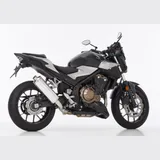 Rac 1 Slip on Ersatzdämpfer - silber Auspuff für: HONDA CB500X PC64, CBR500R PC62