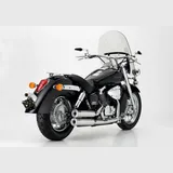 Double Groove Komplettanlage - silber Auspuff für: KAWASAKI VN 800 Classic VN800A/B, VN 800 VN800A/A
