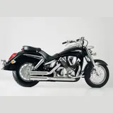 Double Groove Komplettanlage - silber Auspuff für: HONDA VTX1300 SC52