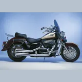 Double Groove complete exhaust system - silver for: SUZUKI VL 1500 Intruder LC WVAL