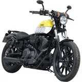 Double Groove Slip on Ersatzdämpfer(2-1) - schwarz-matt Auspuff für: YAMAHA XV950R VN07, XV950 VN03