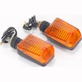 mini-winker, black, lens amber, short rubber stem, pair, M8