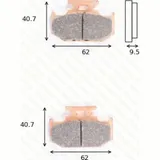 disk brake pads MCB 625 RSI not homologated