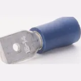 Flachstecker für Kabelstärke 1,5-2,5 mm², Steckerbreite 6,3 mm, teilisoliert PVC, blau, 100er pack