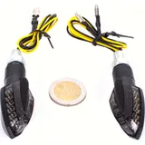 Blinkleuchte, Blinklicht LED Blinker Vinci, Kunststoff schwarz, getönt, E-geprüft, Paar - Shin Yo