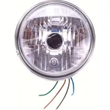Scheinwerfer, 7 Zoll, Metallgehäuse chrom, E-geprüft.