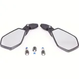 SHIN YO Mirror BOOSTER 2, Nylon/ABS, black, M8 RH-thread, incl. 1 extra adapter M8 LH-thread for Yamaha, pair, E-mark.