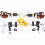 Blinkleuchte, Blinklicht SHIN YO Lenkerblinker Ochsenauge verchromt mit getöntem Glas Paar E-geprüft für 22mm u. 1" Lenker
