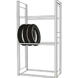 Tire rack Grundfeld - galvanized (height: 3000mm)