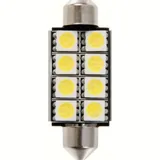 12V Hyper-Led 24 - 8 SMD x 3 chips - 15x42 mm - SV8,5-8 - 1 pcs - Box - White - Double polarity - Built-in resistor