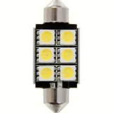 12V Hyper-Led 18 - 6 SMD x 3 chips - 15x36 mm - SV8,5-8 - 1 pcs - D/Blister - White - Double polarity - Built-in resistor