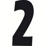 T-7 schwarze KLEBEZAHL "2" 140 X 65 MM