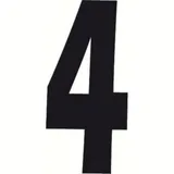 T-7 schwarze KLEBEZAHL "4" 140 X 65 MM
