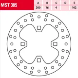 MST 385 brake disc, fixed