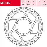 MST 387 brake disc, fixed