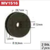 Rubber grommet MV1516, round, diameter 29.3 mm, thickness 1 mm, hole 7 mm. (pack of 2) Rubber grommet MV1516, round, diameter 29.3 mm, thickness 1 mm, hole 7 mm. (pack of 2)