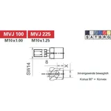 Variofitting M10 x 1,25, Innengewinde beweglich, Konus 90° = Konvex, Schwarz