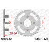 Steel Chain Wheel - Rear Sprocket AFAM 420 - 42t SILVER 1010642