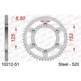 Steel Chain Wheel - Rear Sprocket AFAM 520 - 51t SILVER 1021251