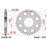 Stahl-Kettenrad AFAM 530 - 36Z Silber 1040236