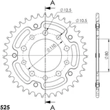 Stealth-Kettenrad Supersprox 525/37Z gold