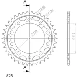 Stahl-Kettenrad Supersprox 525/39Z schwarz 10613-39