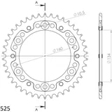 Stealth-Rear Sprocket / Chain Wheel Supersprox 525/41t black 10617K41