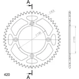 Alu-Rear Sprocket / Chain Wheel Supersprox 420/54t red Alu-Rear Sprocket / Chain Wheel Supersprox 420/54t red