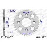 Alu Chain Wheel - Rear Sprocket AFAM 420 - 52t SILVER 11104N52