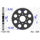 Alu Chain Wheel - Rear Sprocket AFAM 420 - 53t SILVER 11104N53