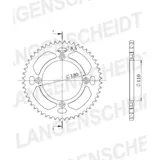 Alu-chain wheel - rear sprocket Esjot 428 - 54t silver Alu-chain wheel - rear sprocket Esjot 428 - 54t silver