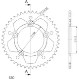 Alu-Rear Sprocket / Chain Wheel Supersprox 530/46t black 11508AK46