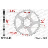 Stahl-Kettenrad AFAM 428 - 52Z Silber 1220852